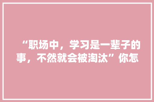 “职场中，学习是一辈子的事，不然就会被淘汰”你怎么看，公务员sql考试题及答案