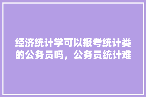 经济统计学可以报考统计类的公务员吗，公务员统计难吗 教育科普