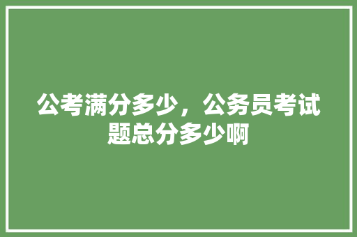 公考满分多少，公务员考试题总分多少啊