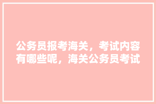 公务员报考海关，考试内容有哪些呢，海关公务员考试题目 大学排名