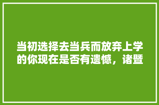 当初选择去当兵而放弃上学的你现在是否有遗憾，诸暨公务员考试题库及答案 大学排名