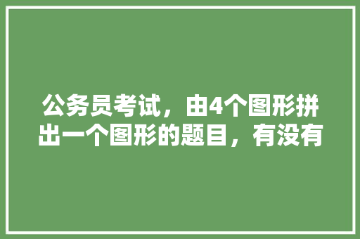 公务员考试，由4个图形拼出一个图形的题目，有没有什么技巧，公务员考试题讲解图形问题 大学排名