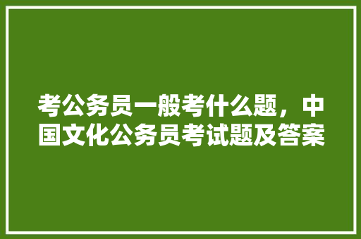 考公务员一般考什么题，中国文化公务员考试题及答案 大学排名