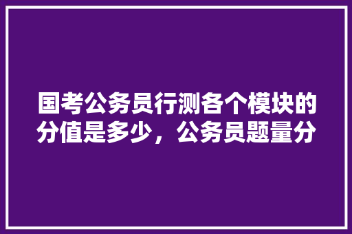 国考公务员行测各个模块的分值是多少，公务员题量分布 建筑考试