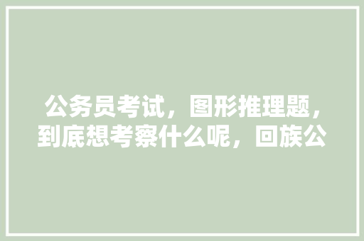 公务员考试，图形推理题，到底想考察什么呢，回族公务员考试题型有哪些 公考知识