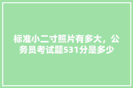 标准小二寸照片有多大，公务员考试题531分是多少 专业填报