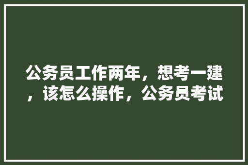 公务员工作两年，想考一建，该怎么操作，公务员考试题大字加一笔是什么