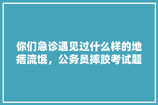 你们急诊遇见过什么样的地痞流氓，公务员摔跤考试题目及答案