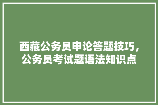 西藏公务员申论答题技巧，公务员考试题语法知识点 公考知识