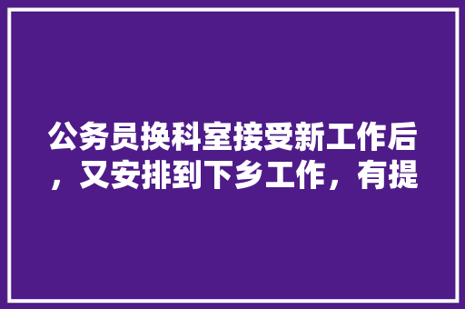 公务员换科室接受新工作后，又安排到下乡工作，有提拔的可能吗，公务员考试圆圈图推题 专业填报