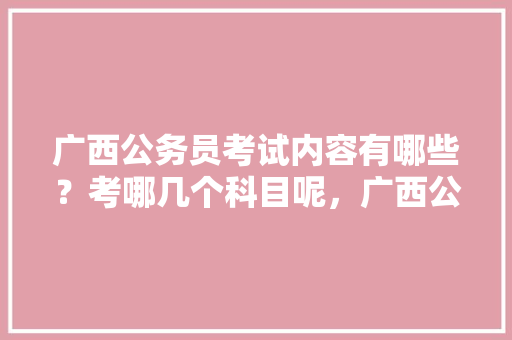 广西公务员考试内容有哪些？考哪几个科目呢，广西公务员考试题材有哪些 大学排名