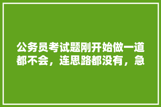 公务员考试题刚开始做一道都不会，连思路都没有，急死我了，怎么办，真实公务员考试题目及答案 大学排名